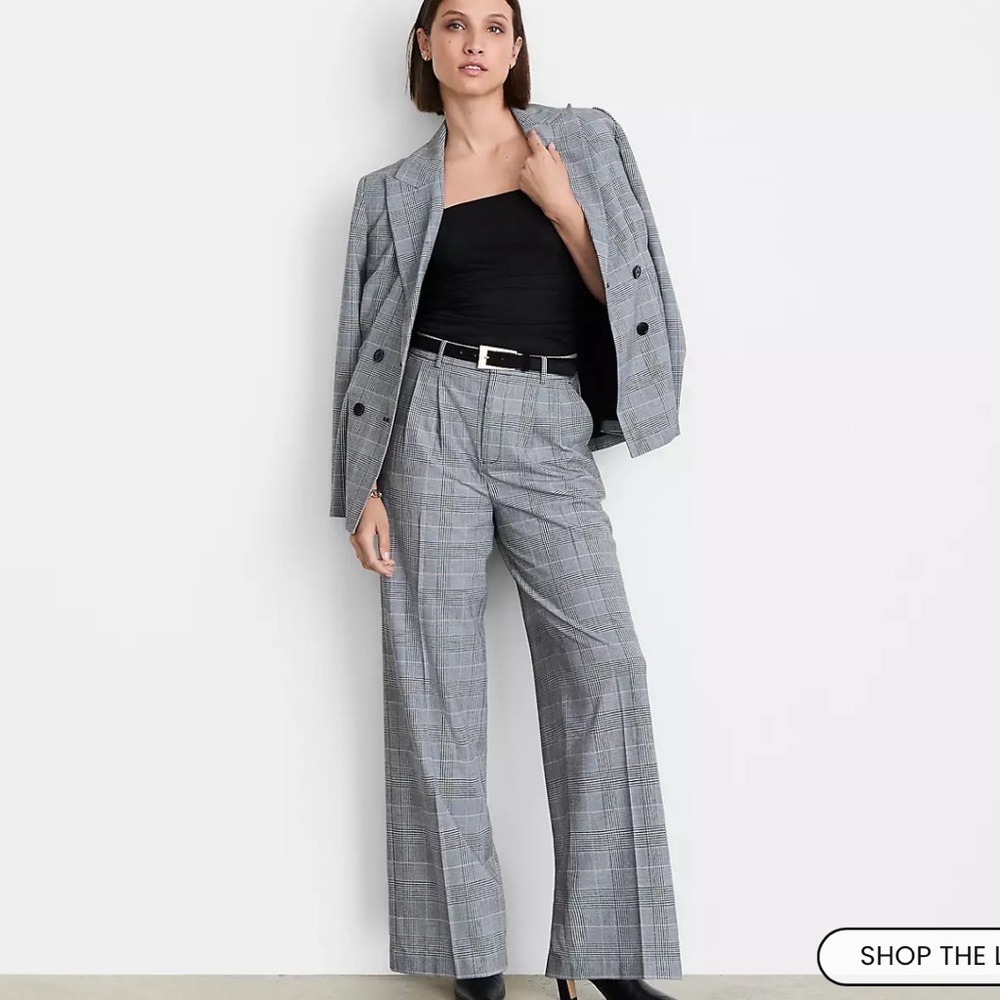 NWT! LOFT Versa Plaid Seasonless Stretch Double Breasted Blazer - Retail $145
